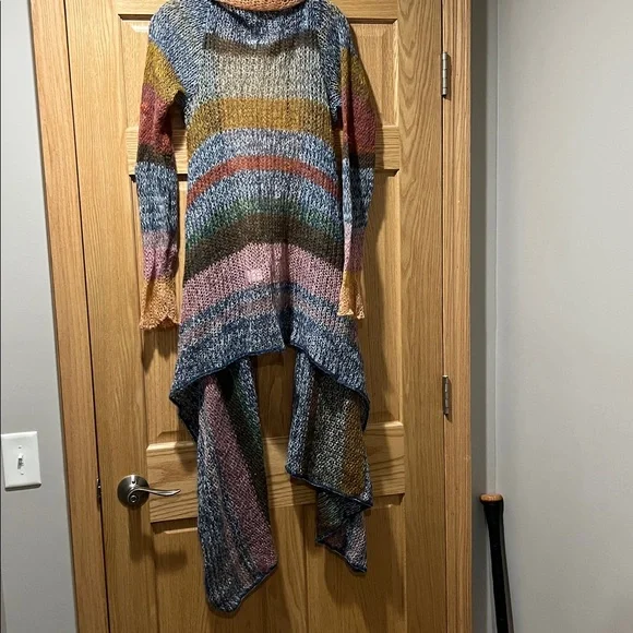 Anthropology knitted and knotted Multi-Color Striped Open-Front Women's Cardigan - Picture 7 of 7